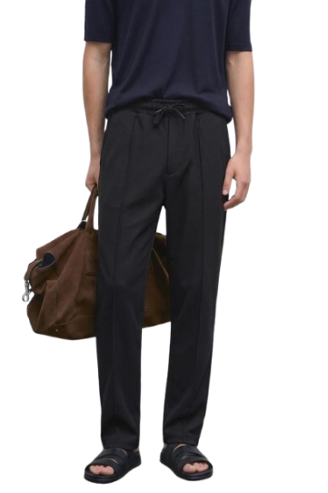 Cargora Men's Pleated Cotton Trousers